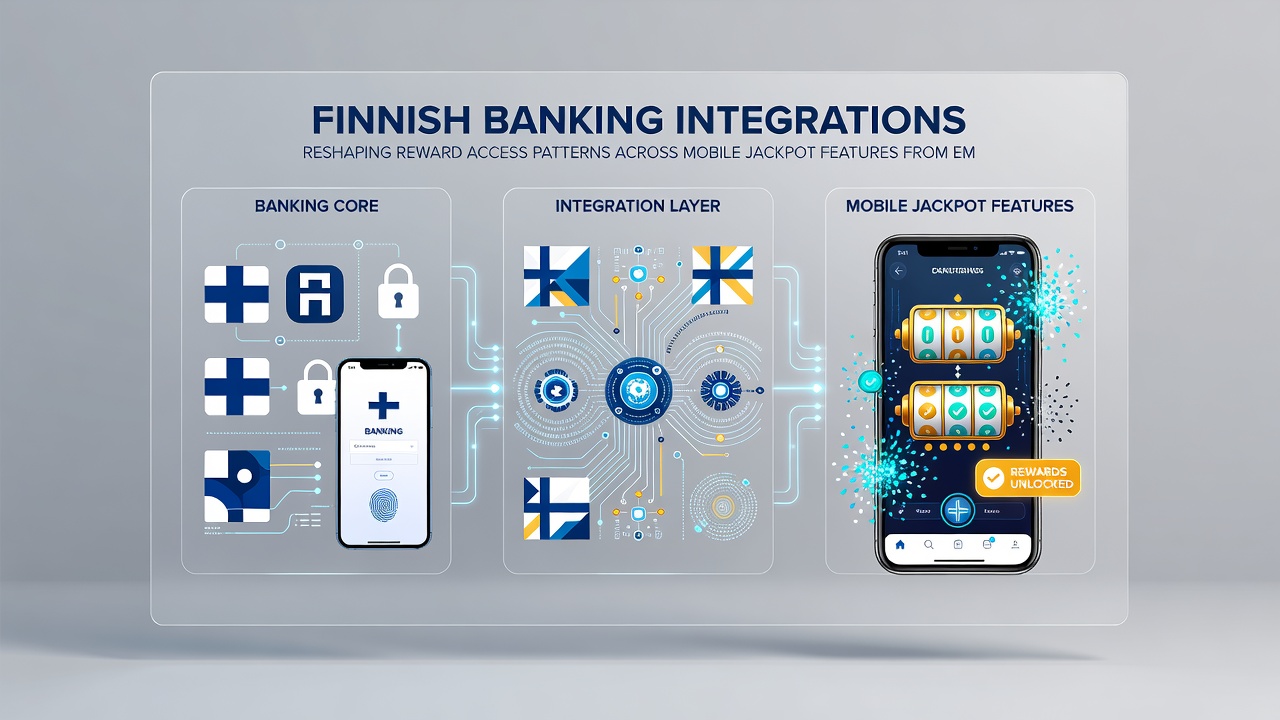Mobile jackpot interface displaying reward access updates from integrated Finnish banking services